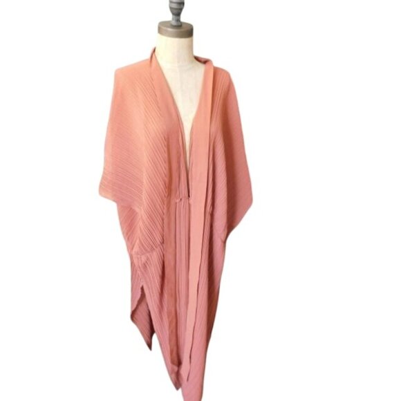 DR2 Size 2X Plus Size Cinnamon Crinkle Kimono Style Top Jacket NWT - Picture 2 of 3